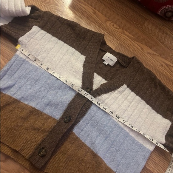 Pink Rose Stripe Sweater Size Large - Picture 5 of 6